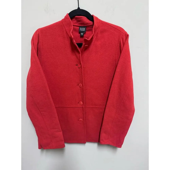 Eileen Fisher Jackets & Blazers - Eileen Fisher Red Wool Cashmere Blend Jacket Size Small Balzer Suit Jacket